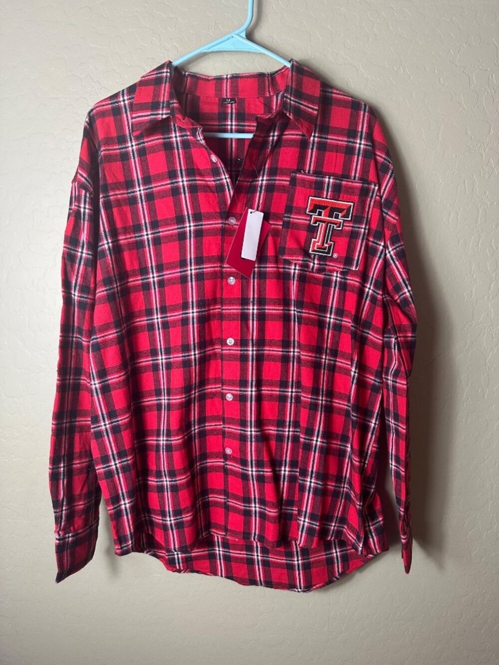 NWT FOCO Texas Tech Red Raiders Flannel Shirt SZ Medium